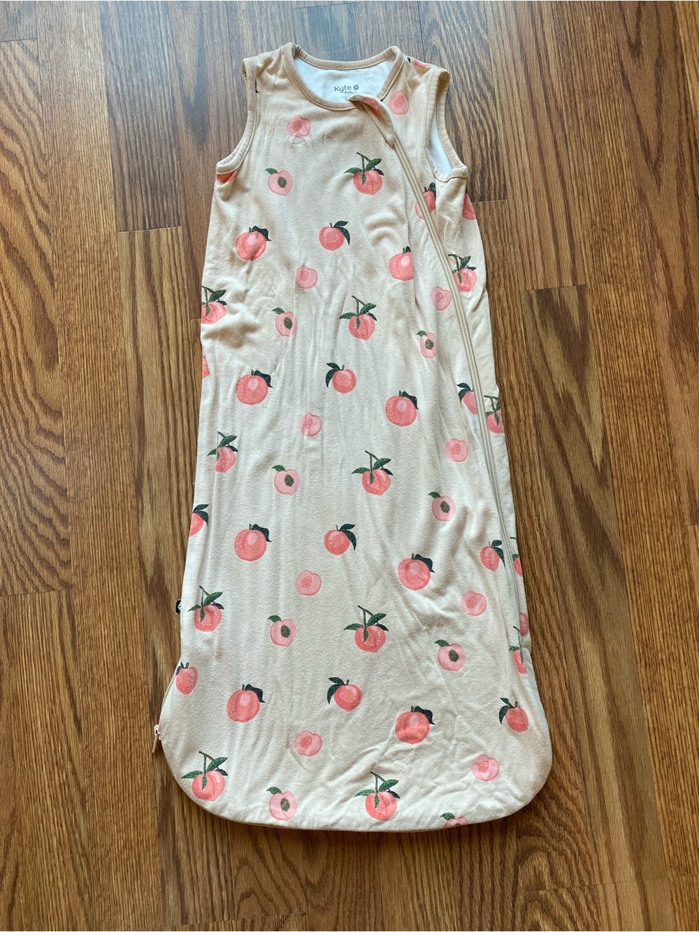 Kyte BABY Peach Print Sleeveless Sleep Sack Cream Pink